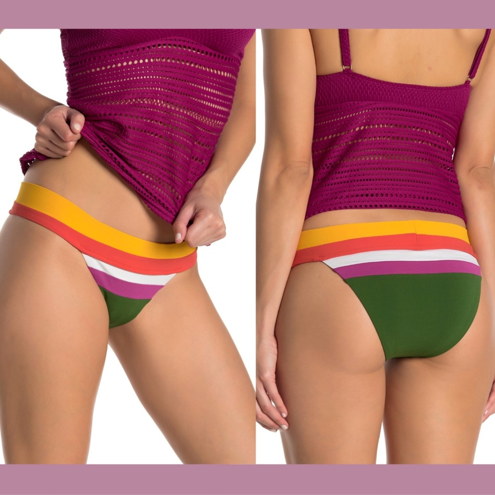 NEW $88 Robin‎ Piccone Suzie Colorblock Cheeky Bikini Bottoms [SZ XS ]